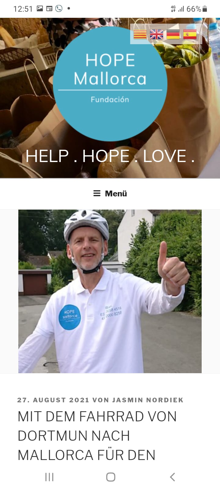 Webseite / News der annerkannten Hilfsorganisation HOPE MALLORCA auf Mallorca