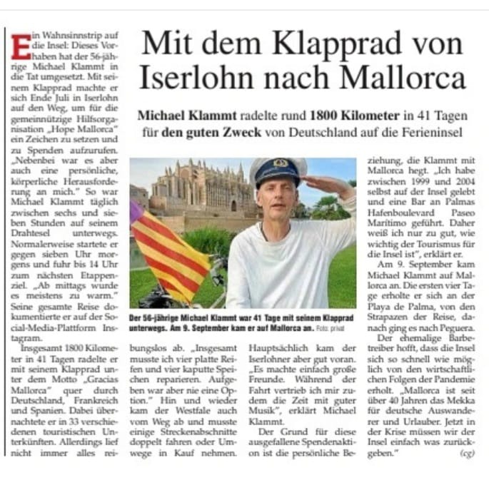 Mit dem Klapprad von Iserlohn nach Mallorca ( Mallorca Magazin / Ausgabe 39 )
